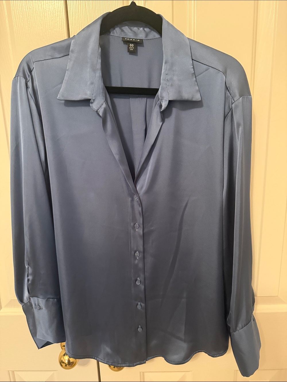 torrid Satin-Look Light Blue Men's Button-Up Shirt